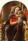 Enthroned Canvas Paintings - Madonna Enthroned